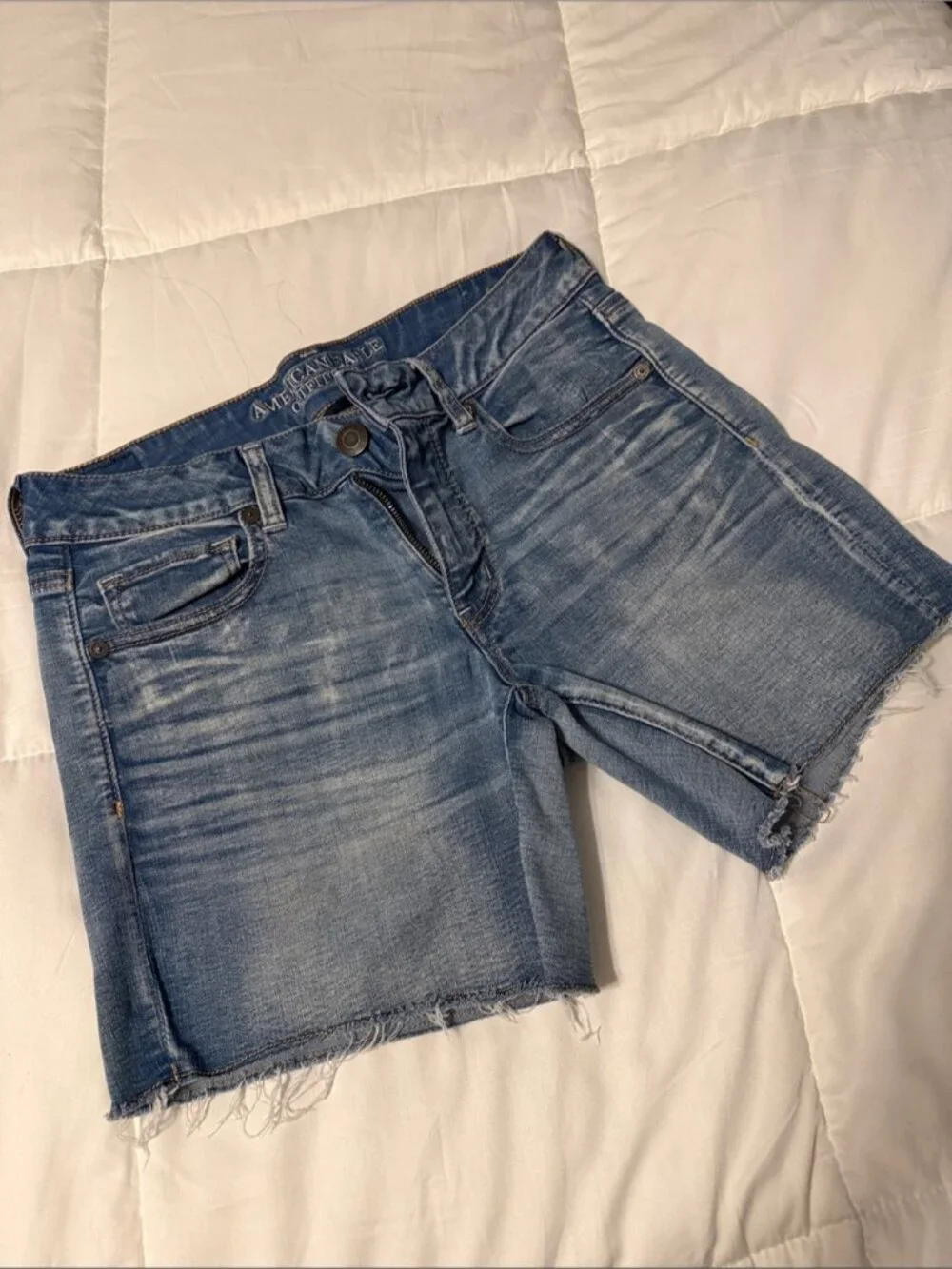 Light Blue Denim Cutoff Shorts